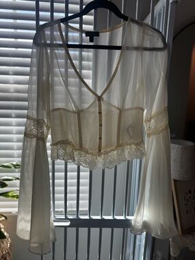 Sheer Bell Sleeve Corset Style Dolls Kill Top